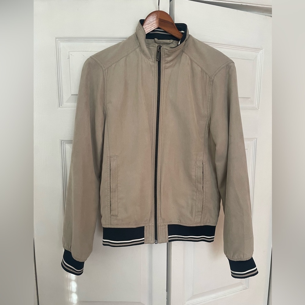 Tan Faux Suede Jacket - Zara Man - Size S